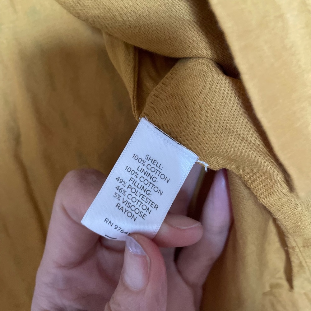 Mustard Yellow Quilted Women's 3/4 length Jacket - Picture 3 of 7